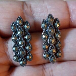 Elegant Black and Silver Earrings